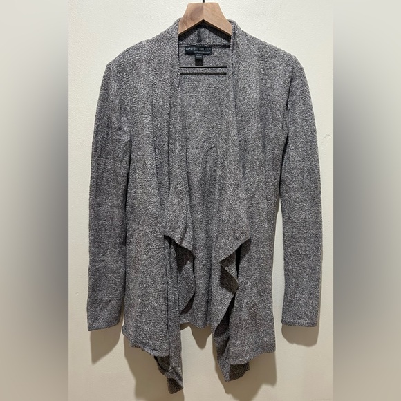 Barefoot Dreams Bamboo Chic Lite Grey Long Open Front Cardigan Sweater - Small - Picture 1 of 6